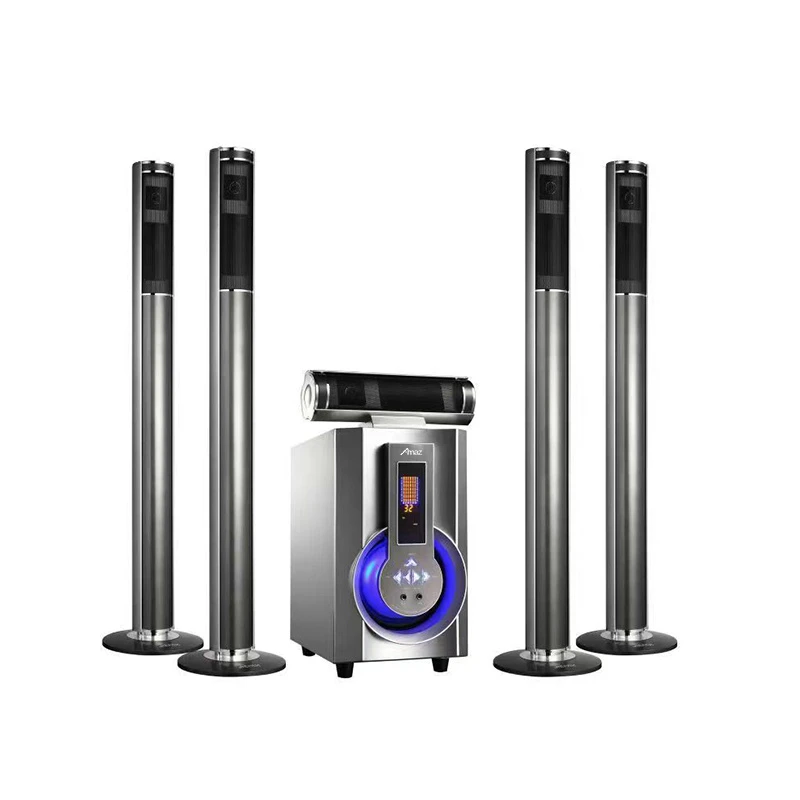 New 5.1 Speaker Home Theater System DJ Wireless Sound System Portable Speaker Outdoor Subwoofer LED Stereo USB