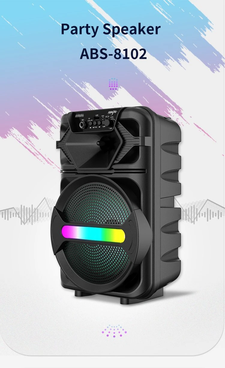 New Arrival ABS-8102 Bluetooth Speaker Portable RGB Light for Outdoor & Indoor Use
