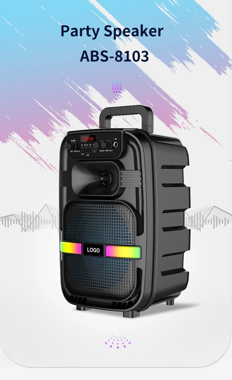 New Arrival ABS-8103 Bluetooth Speaker Portable RGB Light for Outdoor & Indoor Use