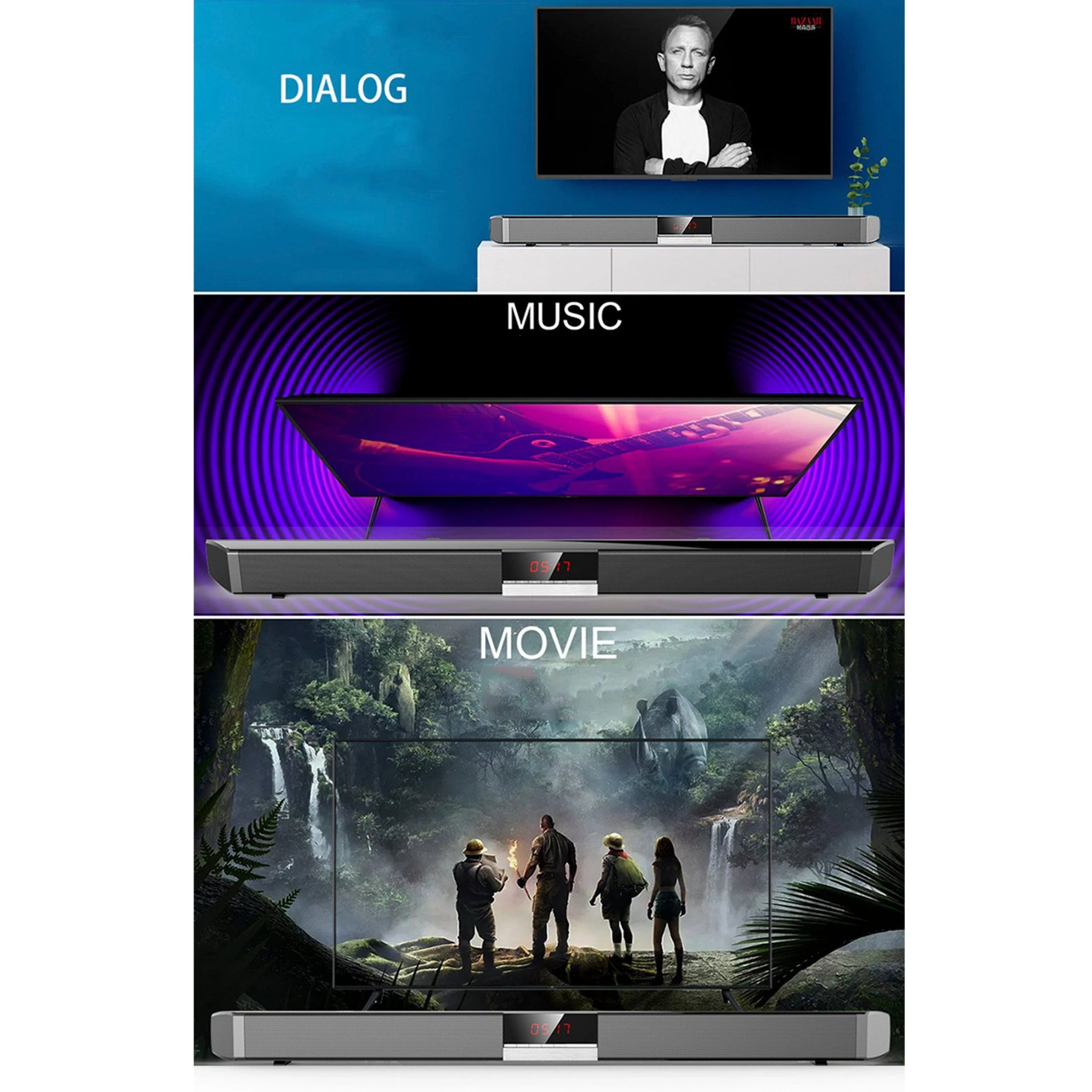 New Arrival Bluetooth Speaker Sound Bar with 40W Echo Wall Sound