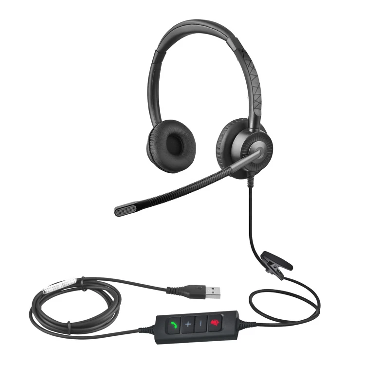 New Arrival Customer Service Call Center USB Headset with Enc Noise Reduction Microphone for PC