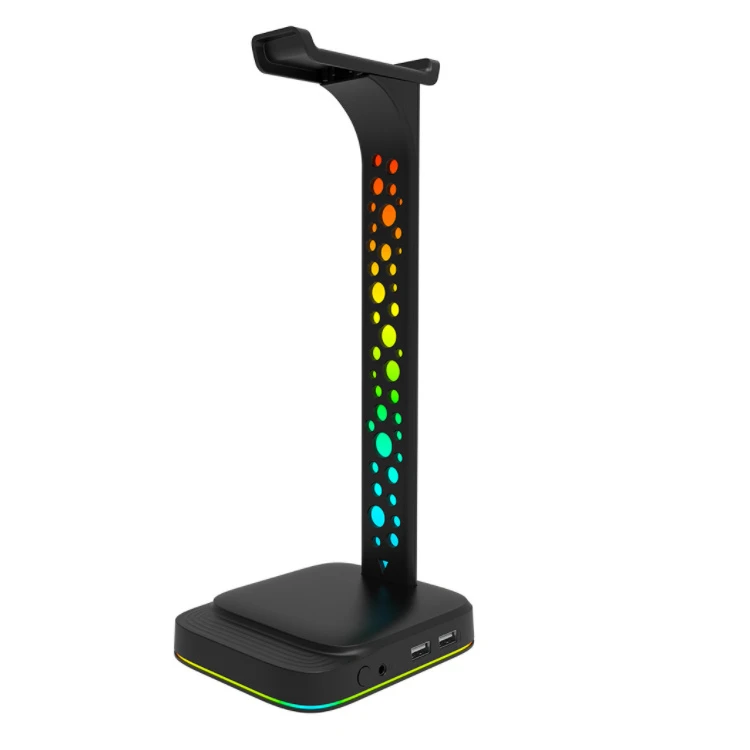 New Arrival Headphones Stand Lighting Gaming Headset Holder with 3.5mm Aux and USB Charger Earphone Stand for Gamers PC Accessories