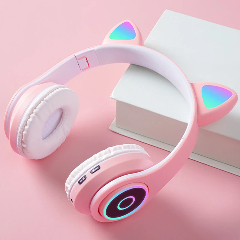 New B39m Bt 5.0 Wireless Cat Headphones Stereo Foldable Long Battery Duration Gaming Headset for PC Gamer