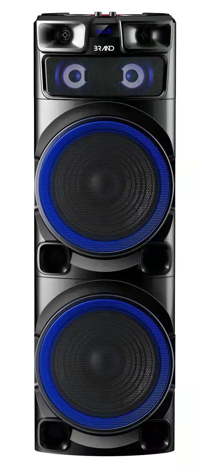 New Design Dual 12-Inch High-Power Active Audio Rechargeable Wireless Bluetooth FM Radio Subwoofer DJ Microphone Karaoke Party Speakers Sound Box