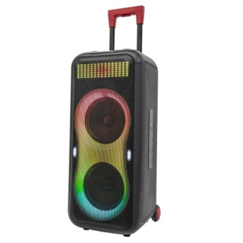 New Double 8inch Portable Bluetooth Trolley Speaker with Colorful Lights Ndr-1508