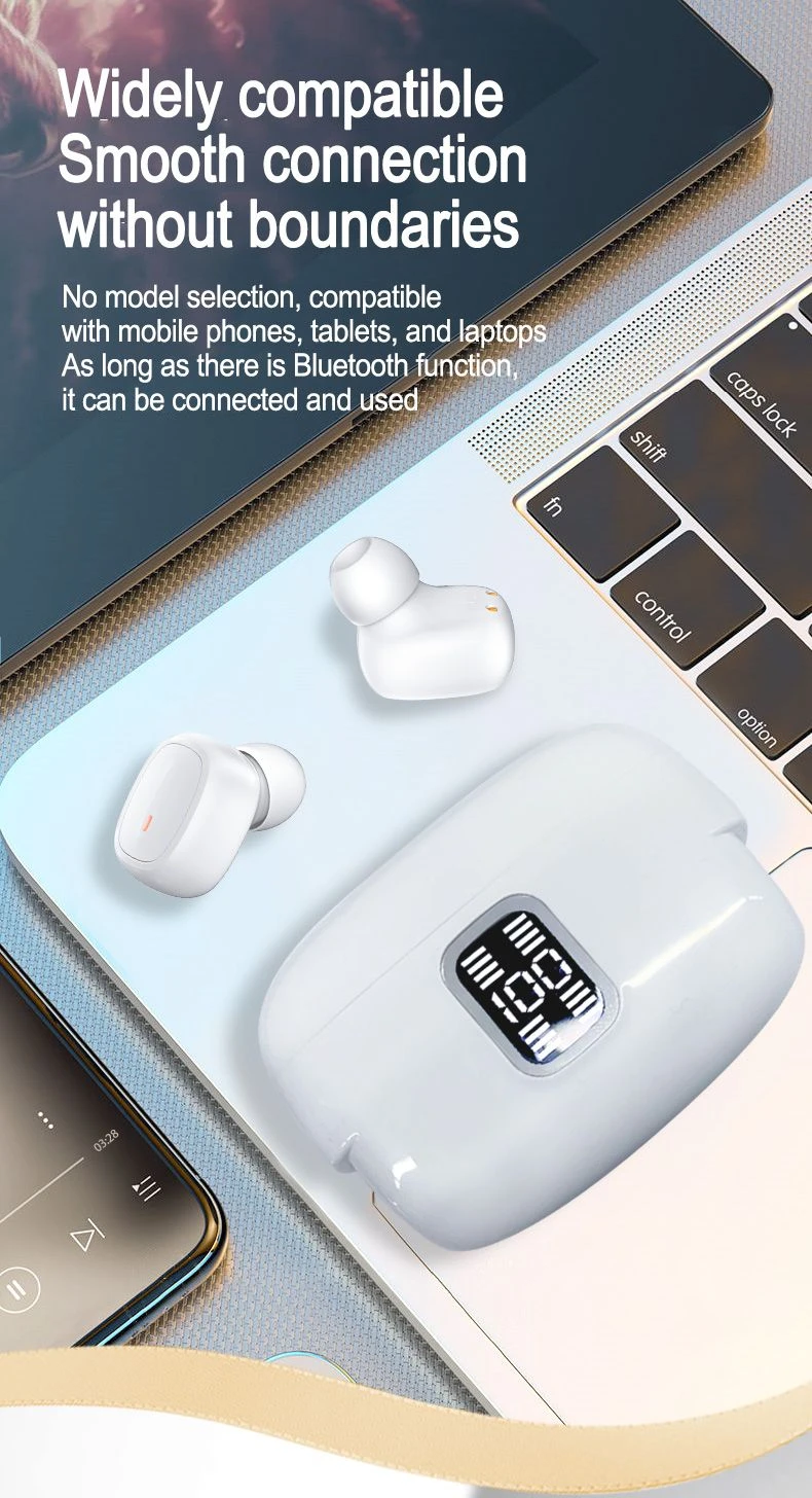 New Dual Earbuds in-Ear Wireless Headset for Mobile Phone Earphone with Battery Compartment
