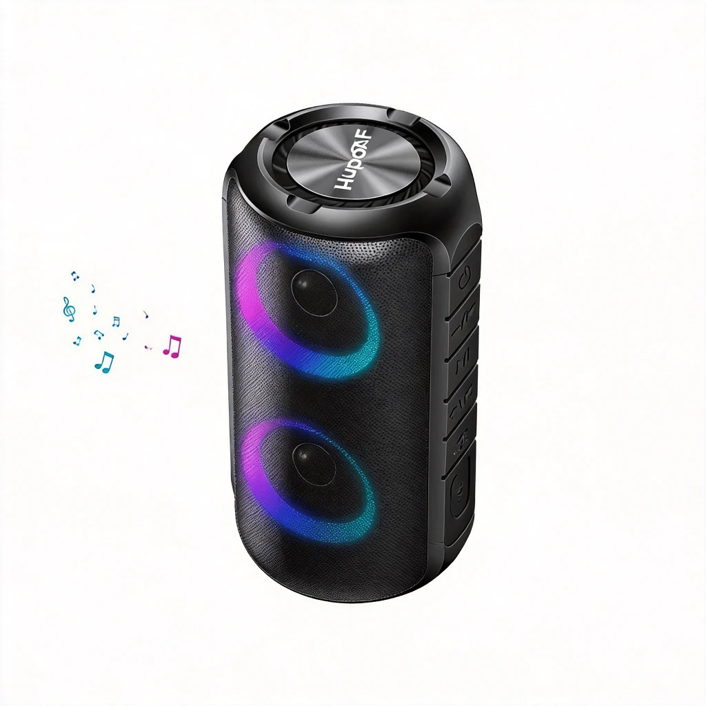 New Hight Quality Wireless Speaker Fabric Mesh Portable Cylindrical Speaker Heavy Deep Bass Gift Desktop Wireless Ipx4 Waterproof Battery Powered Fabric Speaker