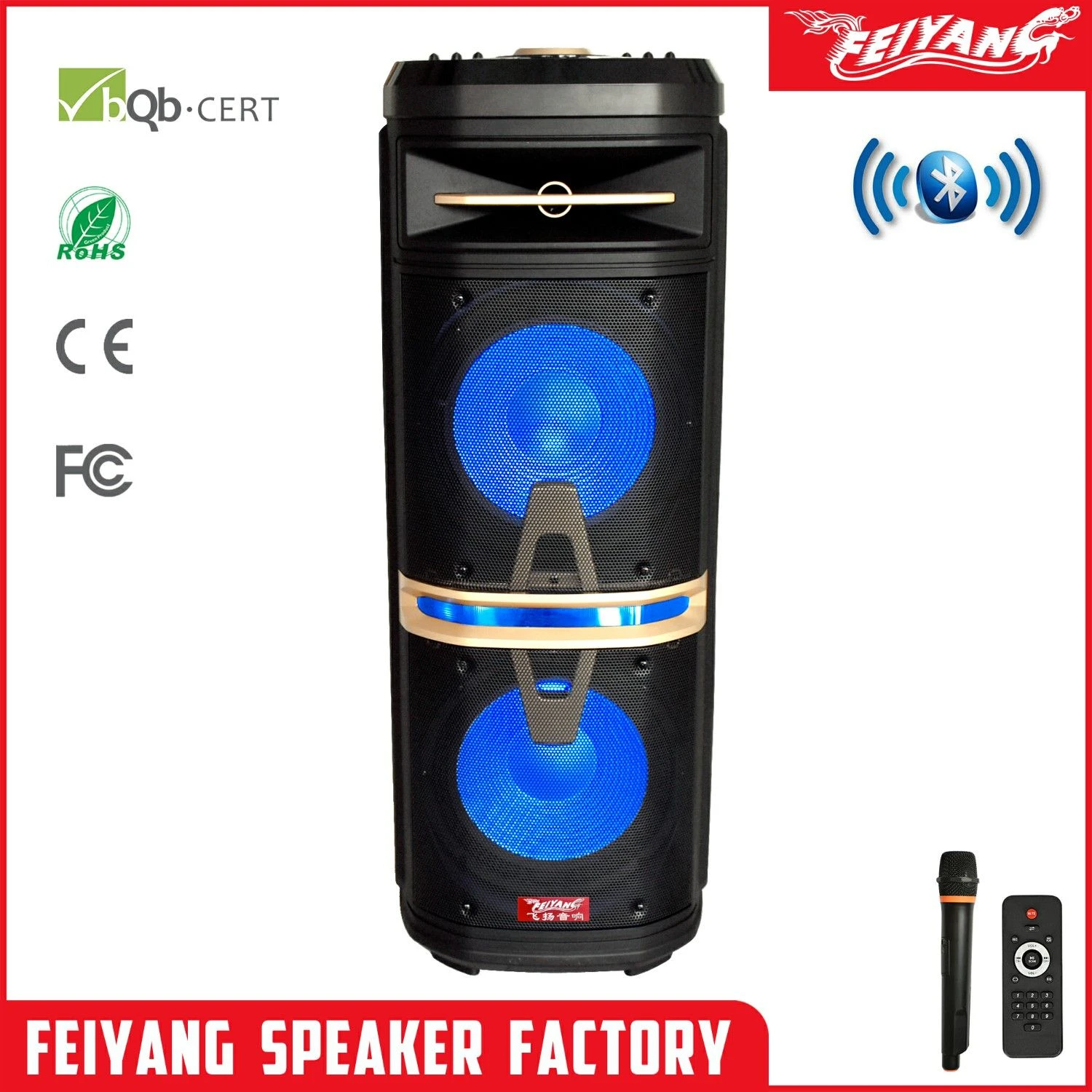 New! Private Mold Outdoors Bluetooth Rechargeable Trolley Speaker –Double 10