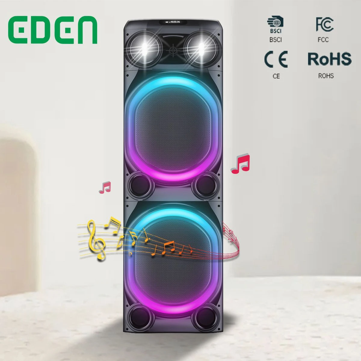 New Product Dual 12 Inch Wooden 100W Party Speaker High Quality Loud Speaker Caixa De Som B Luetooth Partbox Speaker