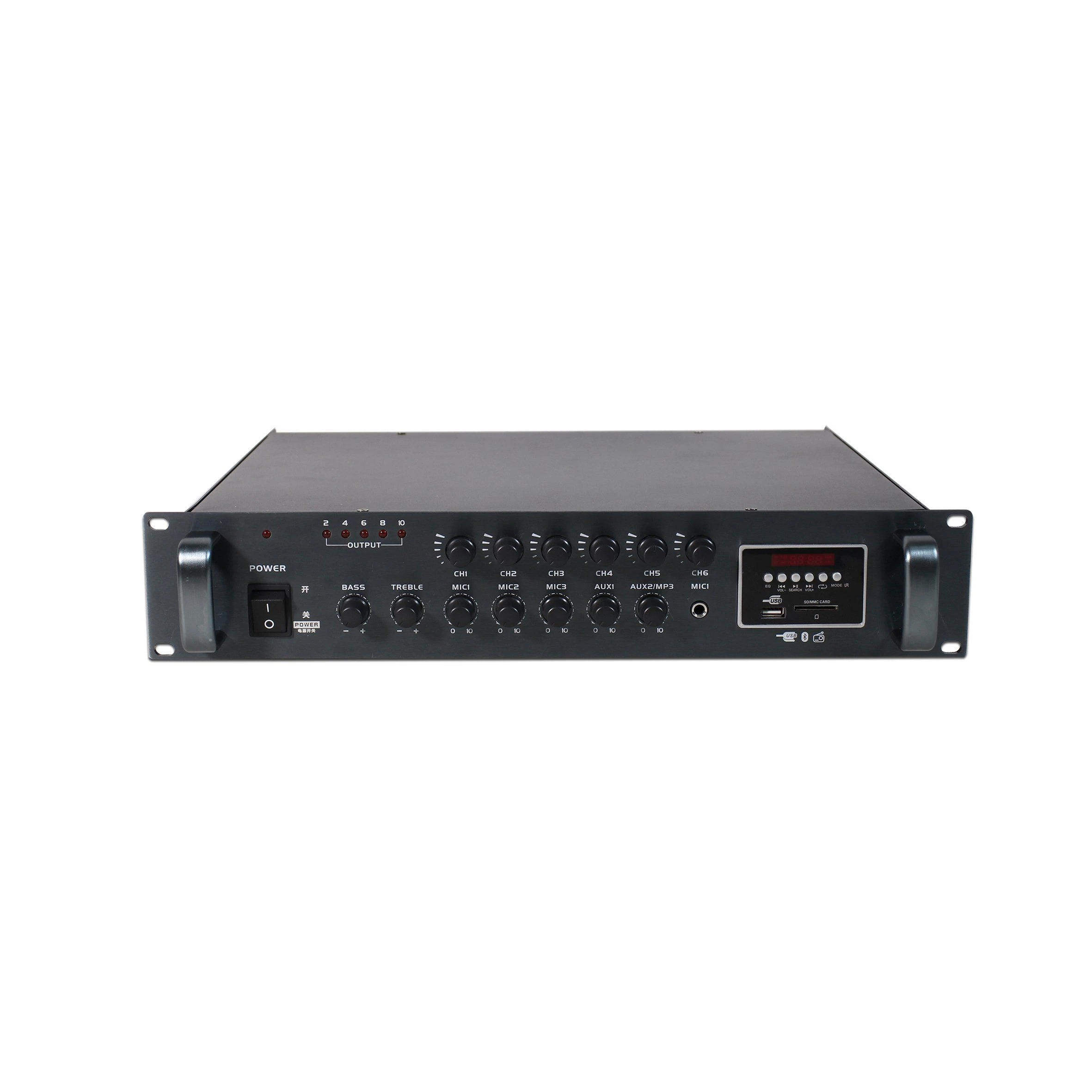 New Product Mz-200bt 6-Zone Mixer Amplifier with with Built-in USB/Tuner/SD Card and Bluetooth for Speaker Audio System