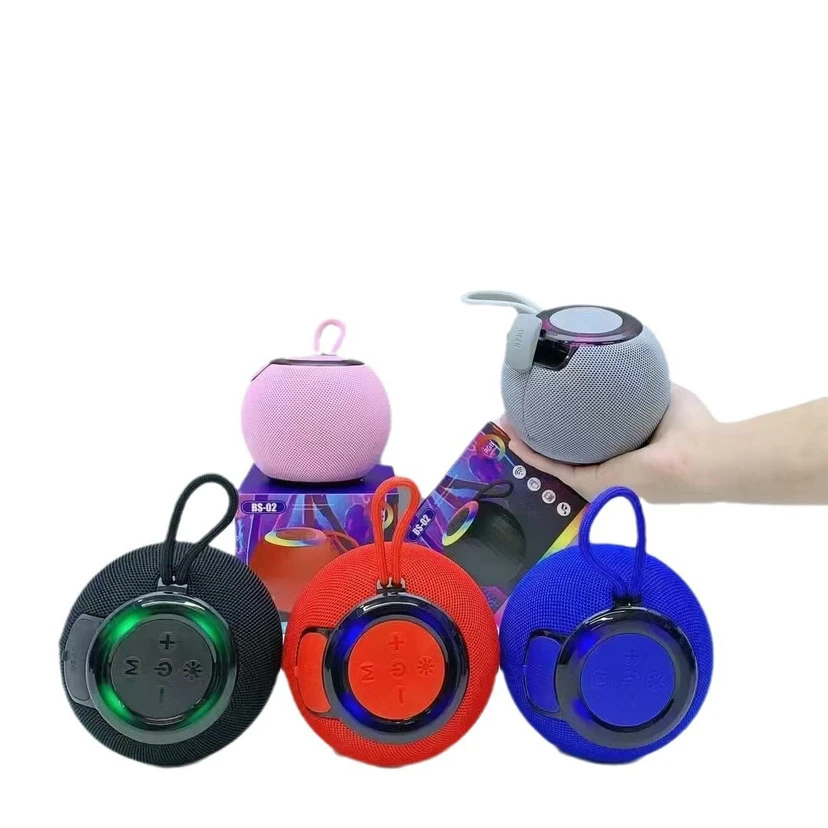 New Round Apple-Shaped Bluetooth Speaker, Portable with Fabric Lanyard and Card Slot BS-02