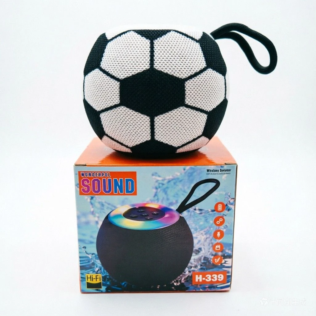 New Style Soccer for 5.3 Subwoofer Speaker with RGB LED Lighting Outdoor Portable Mini Speaker