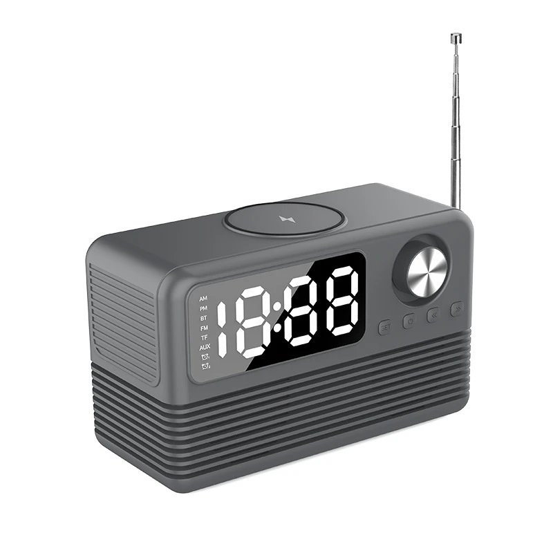 New Table Clocks 15W Wireless Charger Smart Home Digital LED Alarm Clock Radio with Bluetooth Speakers Music Player