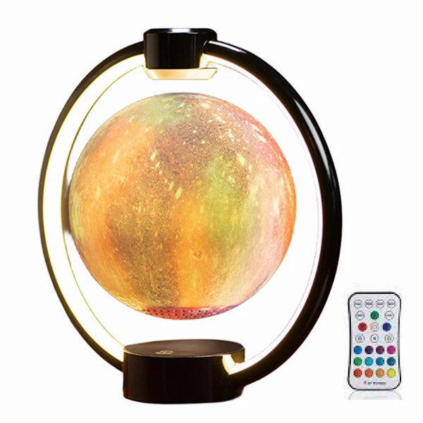 New Wholesale Rotating Colorful Light Magnetic Levitation Galaxy Moon Lamp with Bluetooth Speaker
