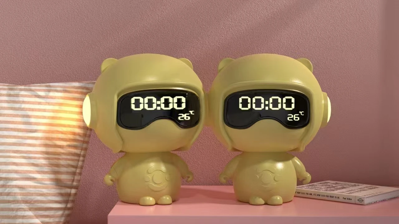 Night Light Speaker with Alarm Clock, Setting by Voice Control, SD Card Playback, USB Playback