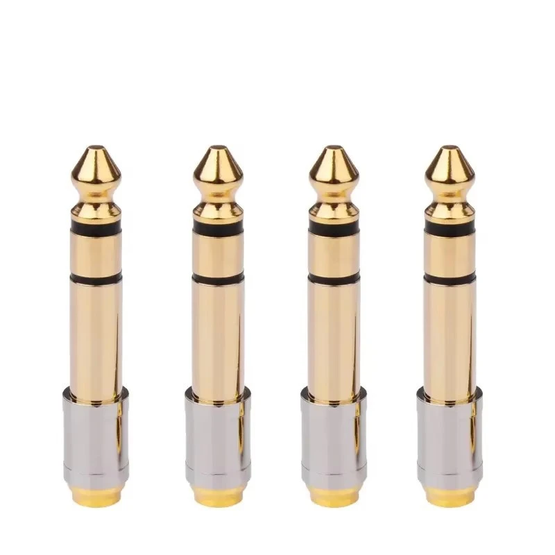 Noise-Free Compact Metal 6.35-3.5 Audio Adaptor for Portable Headphone and Speaker Connection