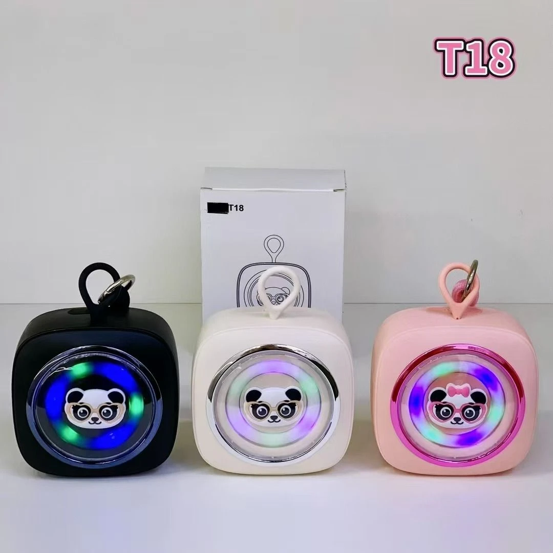 Novelty Mini Panda-Shaped Portable Bluetooth Speaker with Hook Dynamic RGB Lights Outdoor – Friendly Design LED Light Bulb Bluetooth Speaker