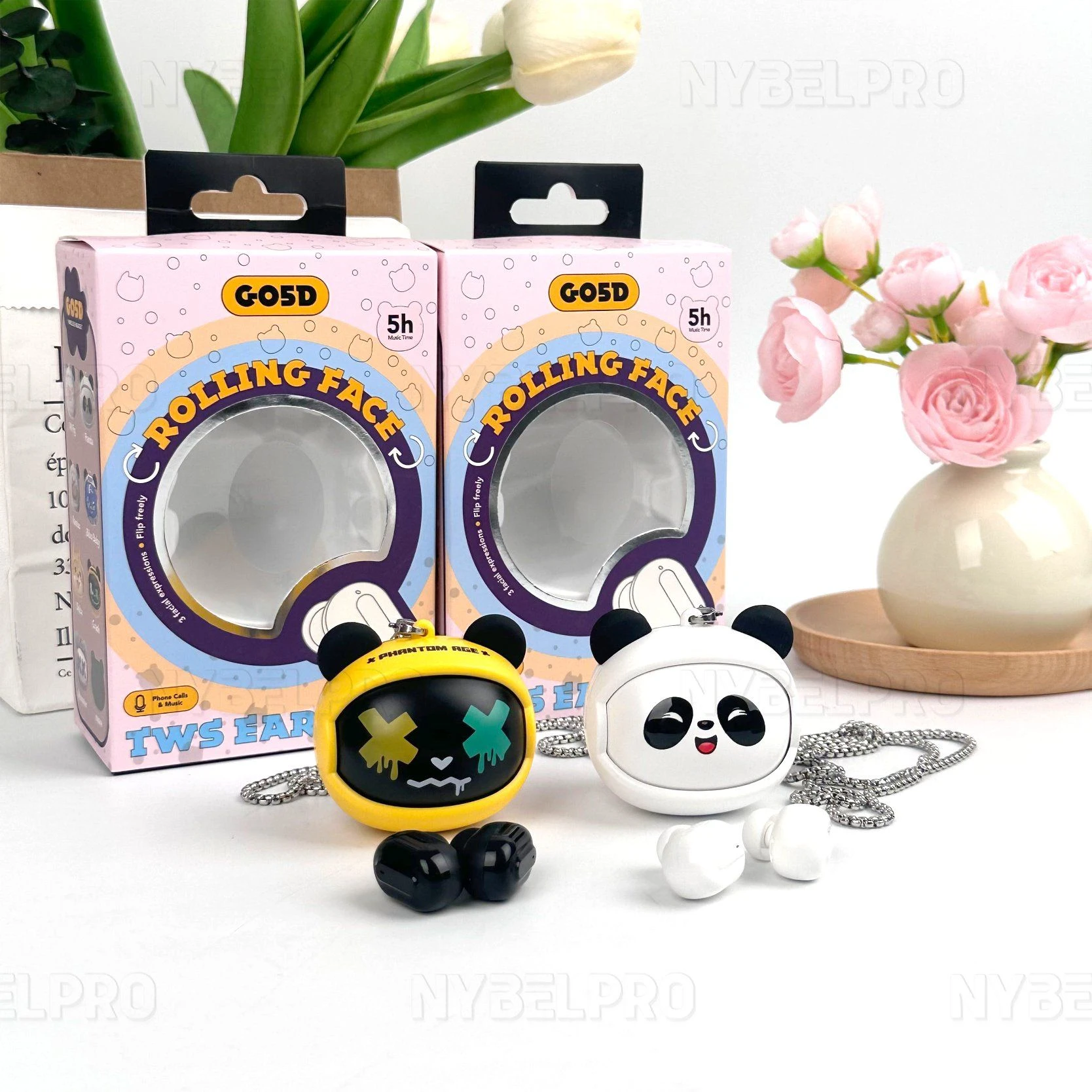 Nybelpro Hot Christmas Children Gifts Small Accessories Cute Panda Regalos De Navidad Auriculares Inala Mbricos Neckband Wireless Headphone Earphone