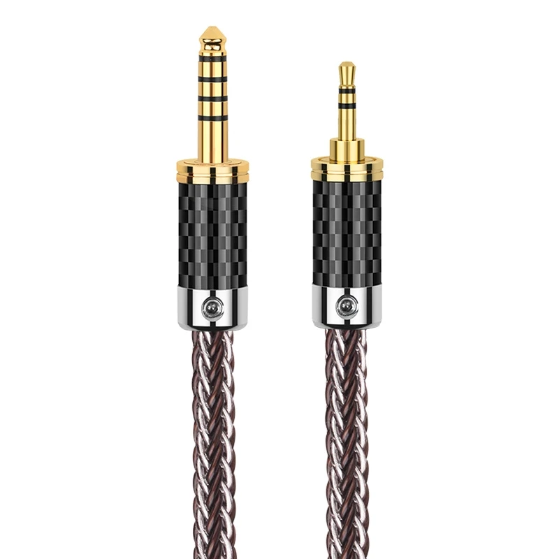 OCC+Pure Silver Braided 4.4mm to 3.5mm Audio Cable for DACs & Headphone Amplifiers