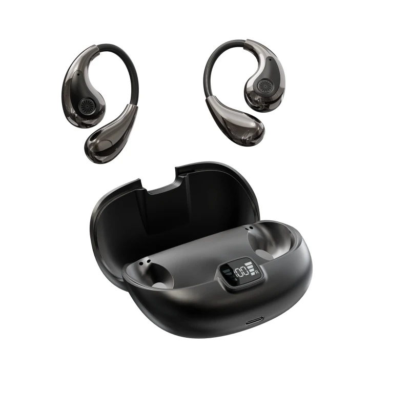 ODM/OEM Long Battery Life Full-Color Lightweight Clear Wireless Earbuds Enc Bluetooth Ear-Hook Hanging Bluetooth Ows Earphones with Noise Reduction
