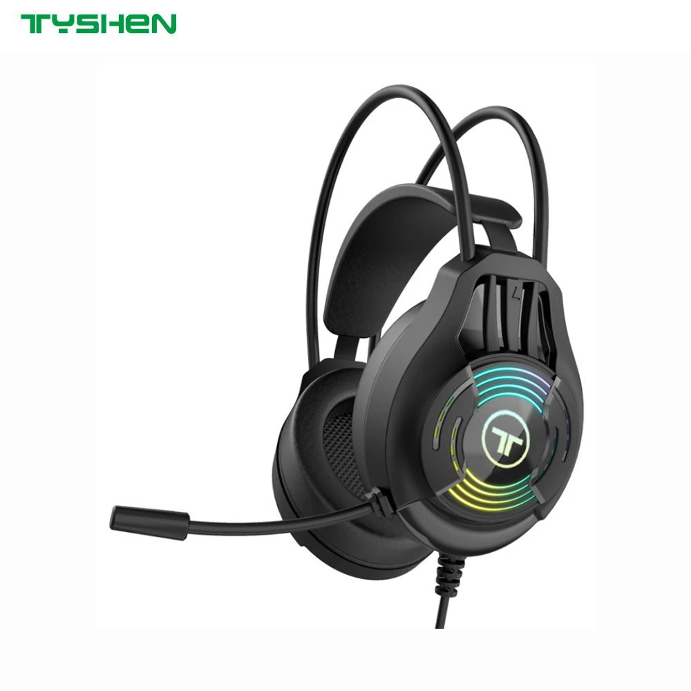 OEM 40mm Wired Gaming Headset RGB Light Noise Canceling Microphone