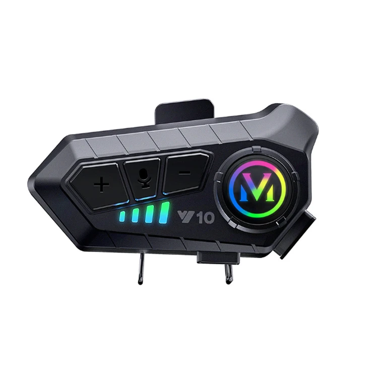 OEM Helmet Motorcycle Bluetooth Headset with RGB Light Effect Headphone Noise Reduction Hands-Free Voice Control