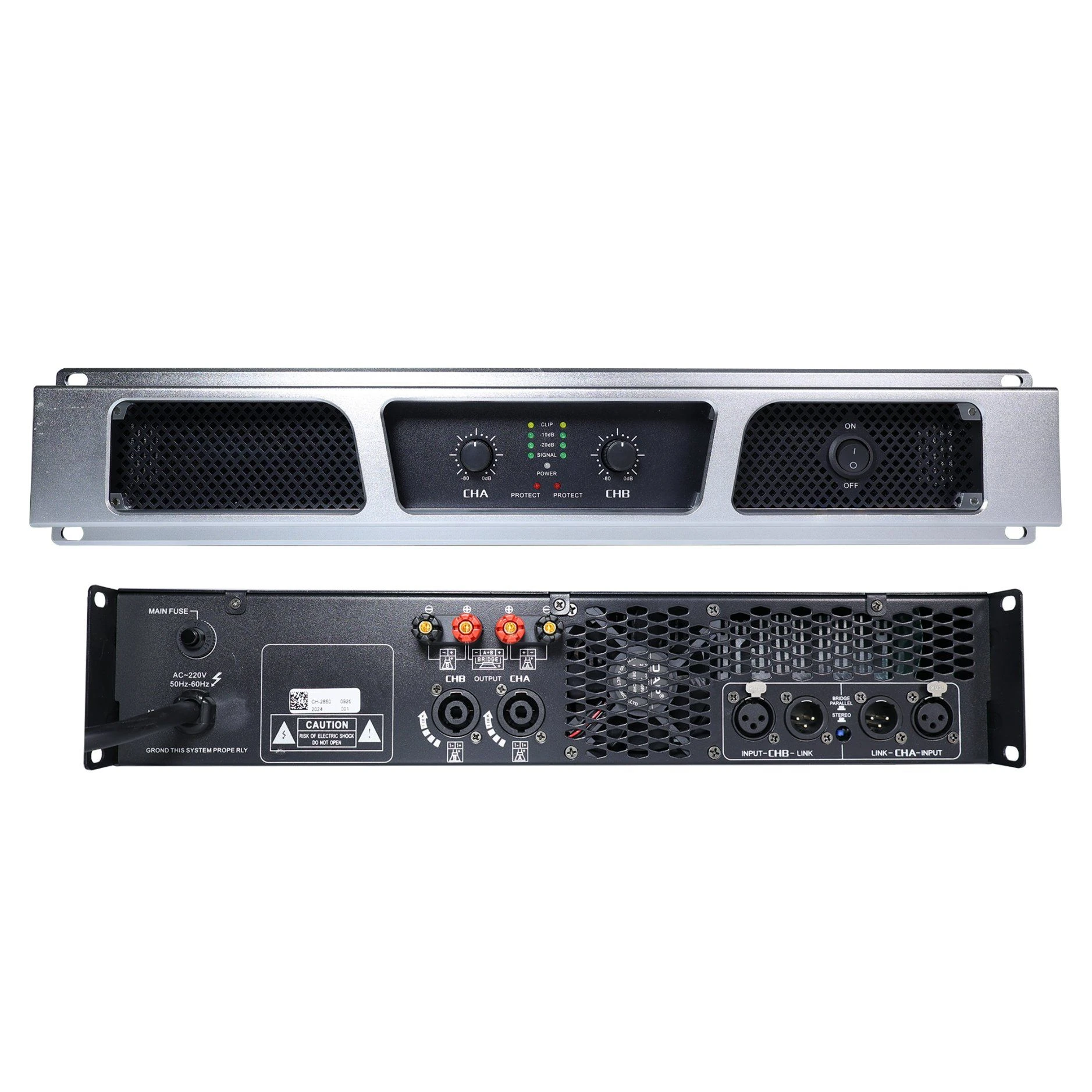 OEM High Power Amplifier 2X1500W@4ohm 2u Standard Professional Audio Power Amplifier for Conference Stage Performance Theater