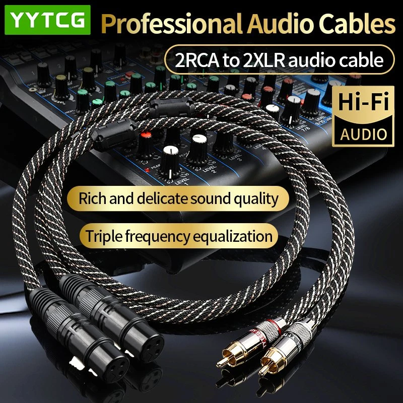 OEM / ODM HIFI RCA to XLR Male to Male Audio Cable Adapter Wire Line Compatible with Mixers, Amplifiers & Speakers