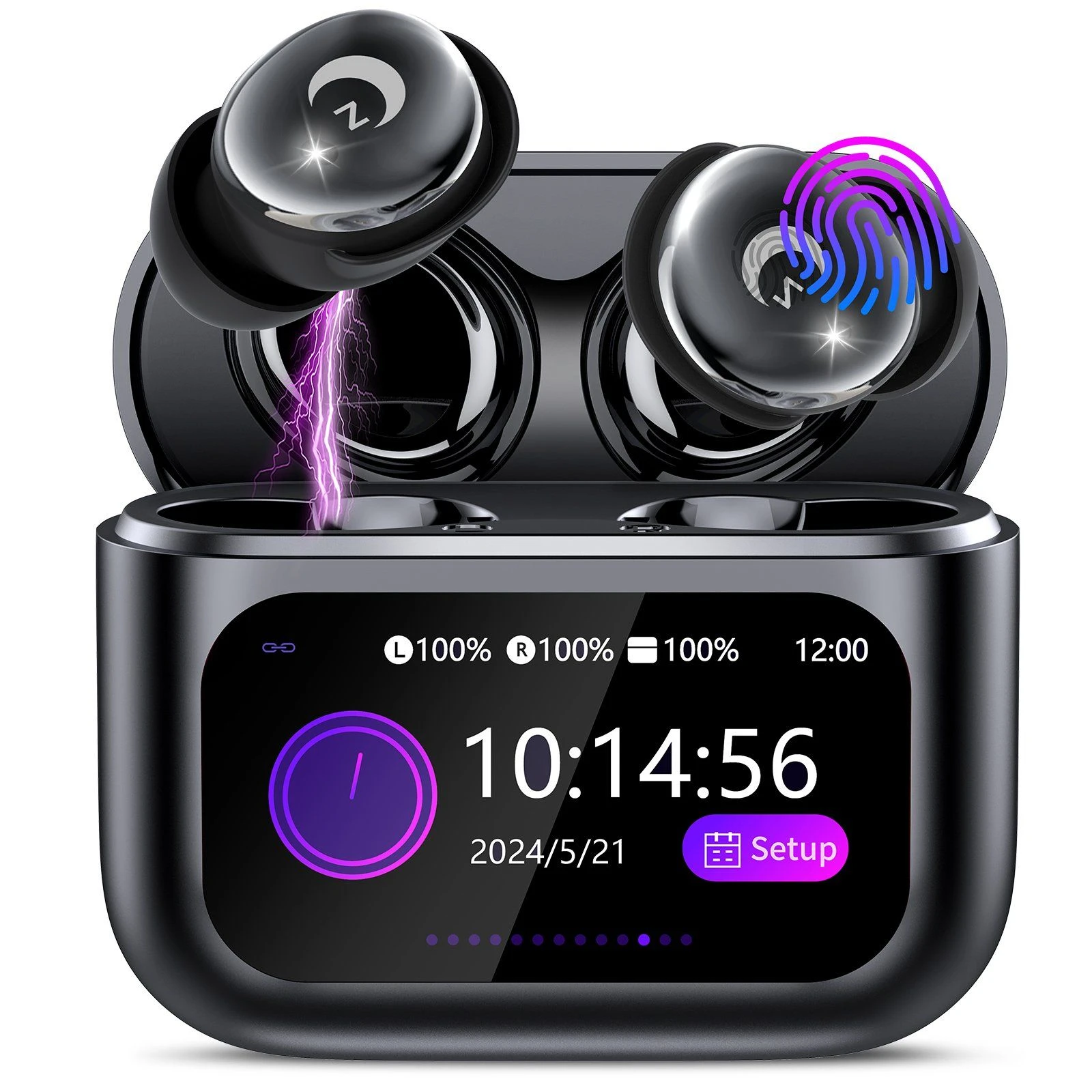 OEM Portable Earbuds 2026 Tws Wireless Earphones Charging Case Hands Free Call Touch Control for Sports with Charging Bin Waterproof with LED Touch Display