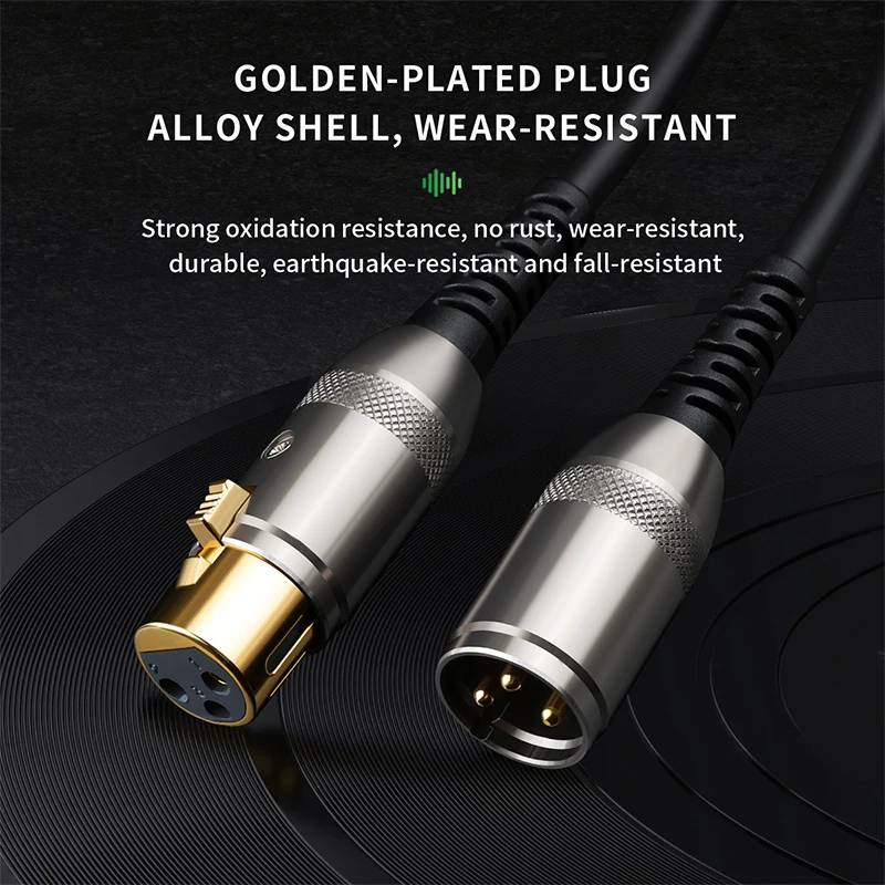 OFC 3 Core XLR Cable 3-Pin Male to Female Balanced Microphone Audio Cord High Shielding Anti-Interference for Professional Audio