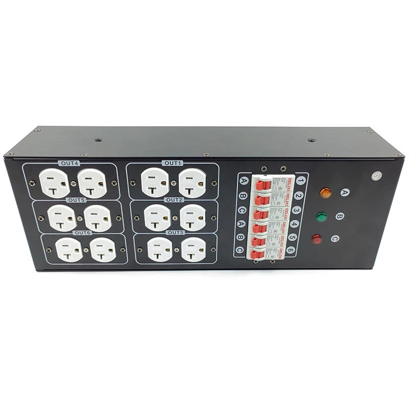 OFC Conductor Braided Shield 6 Channel US Power Box 32A Input For Professional Audio System