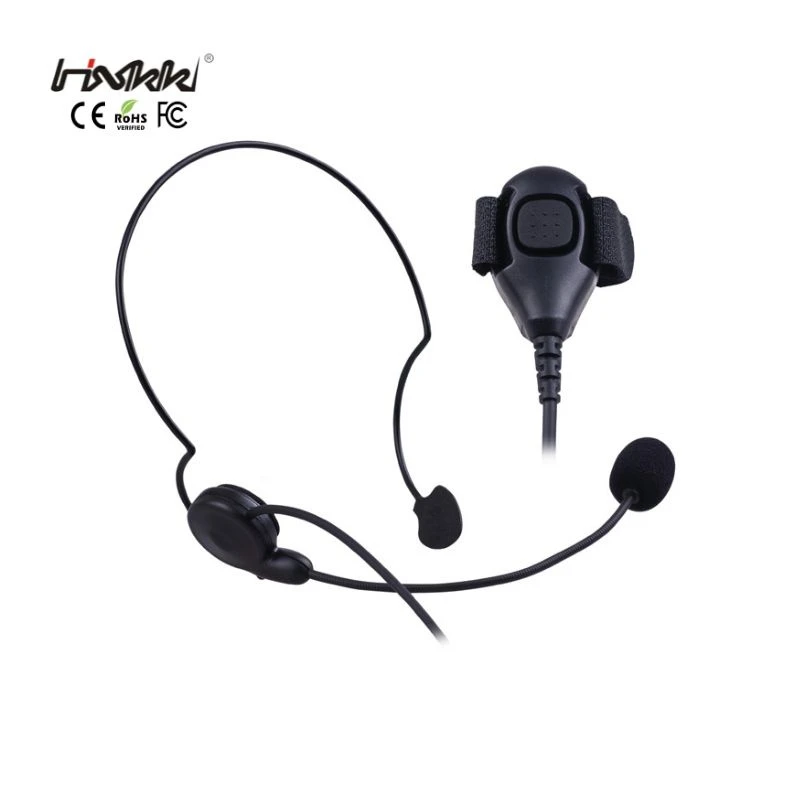 One Wire Tactical Back-Head Headset with Flexible Boom Mic for 2-Pin R2 Cp040 Gp308 2-Way Radios