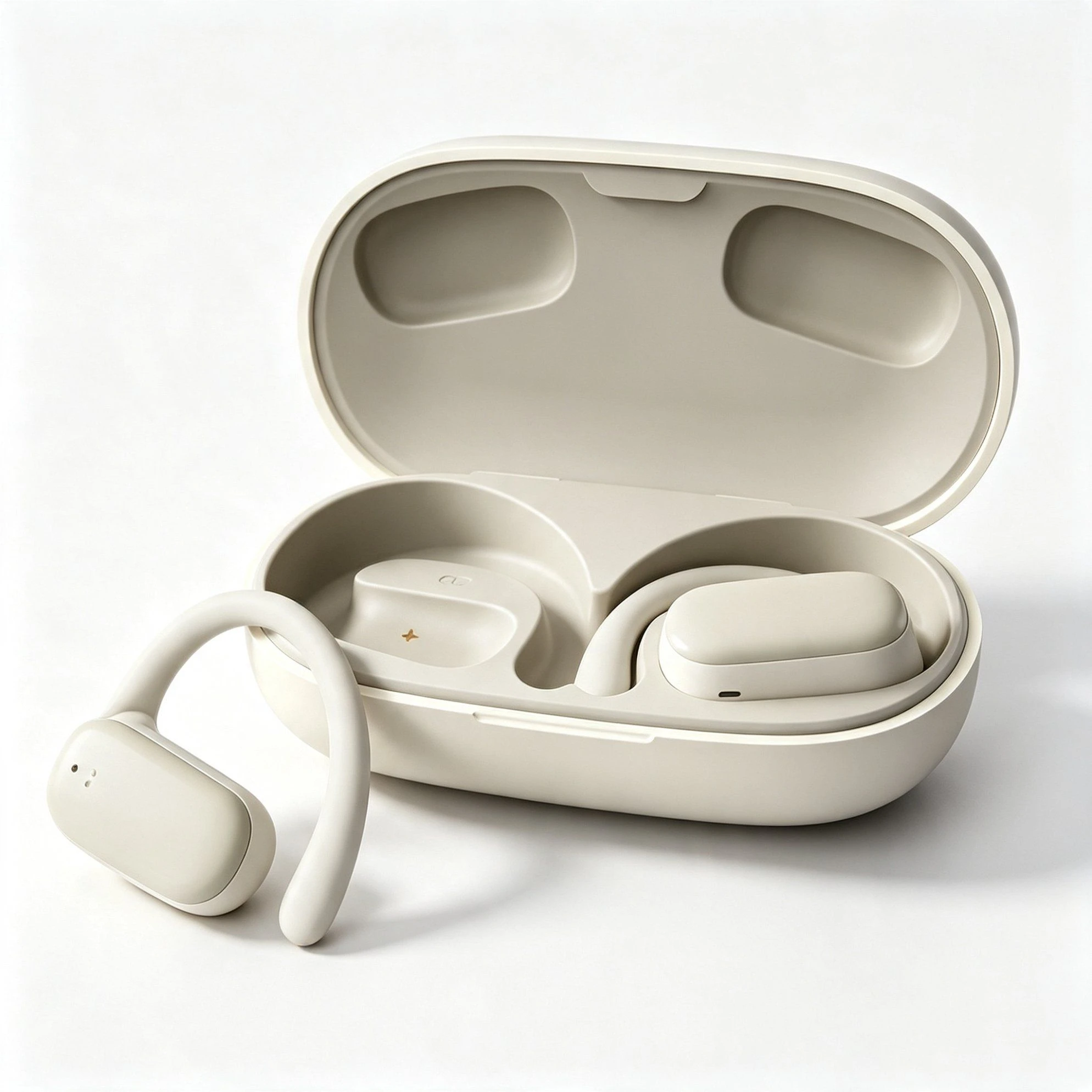 Open Wear Ows Earbuds Dual Layer Zero Pressure Silicone 360Â° Stereo Sound Low Power Bluetooth 5.3