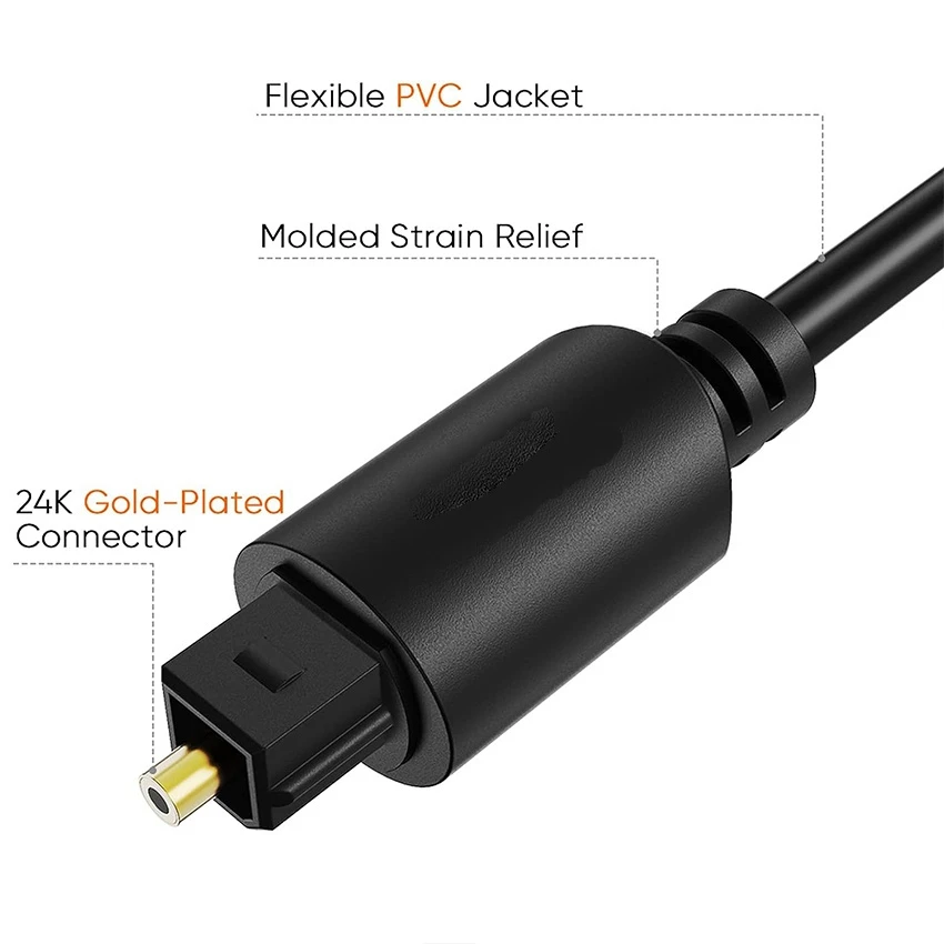 Optical Audio a/V Cable, Suitable for Speakers, DVD, TV, and Amplifiers