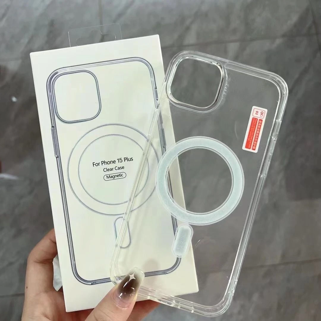 Original Transparent Clear Phone Case with Wireless Charger Magnetic Case for iPhone