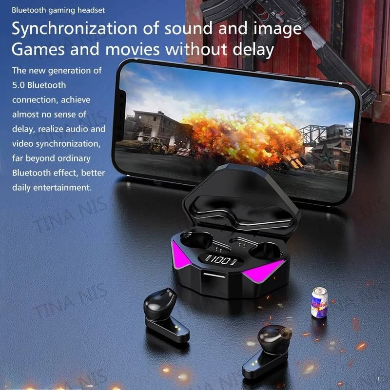 Original X15 Tws Earphone Bt Wireless Headphone Sport Earbuds Gamer Headset with Mic Handfree
