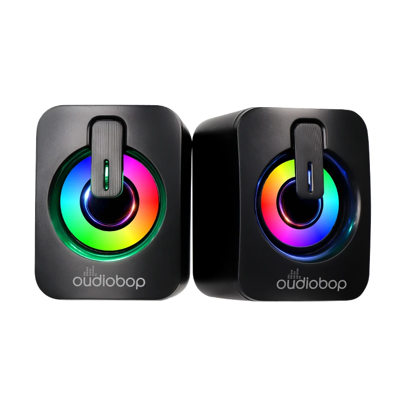 Oudiobop A2 6W Mini Wired Stereo Desktop Speaker Pair for Computers