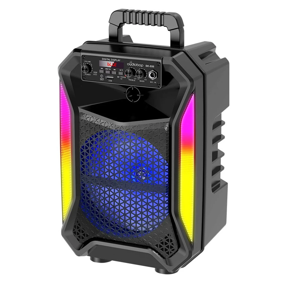 Oudiobop Bk-806 10W Single 8-Inch Portable Bluetooth Karaoke Speaker for Family Karaoke Events