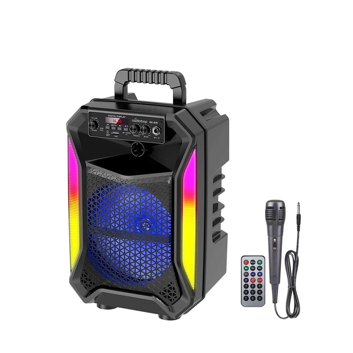 Oudiobop Bk-806 8 Inch Speaker Portable Bluetooth Karaoke Speaker Ready for Wholesale Supply
