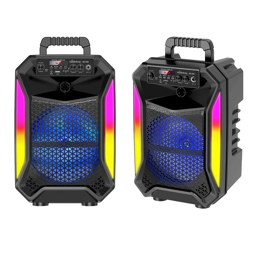 Oudiobop Bk-806 Wide Compatibility Portable Bluetooth Karaoke Speaker with 8 Inch Speaker Unit