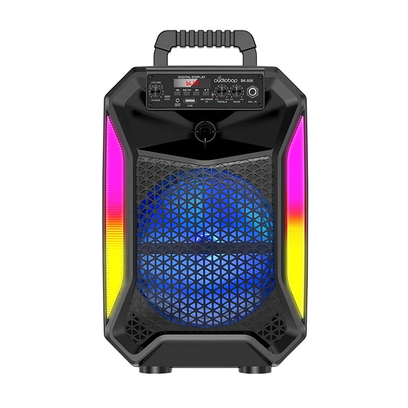 Oudiobop Bk-806 Wireless Portable Bluetooth Karaoke Speaker Works with USB TF Card FM