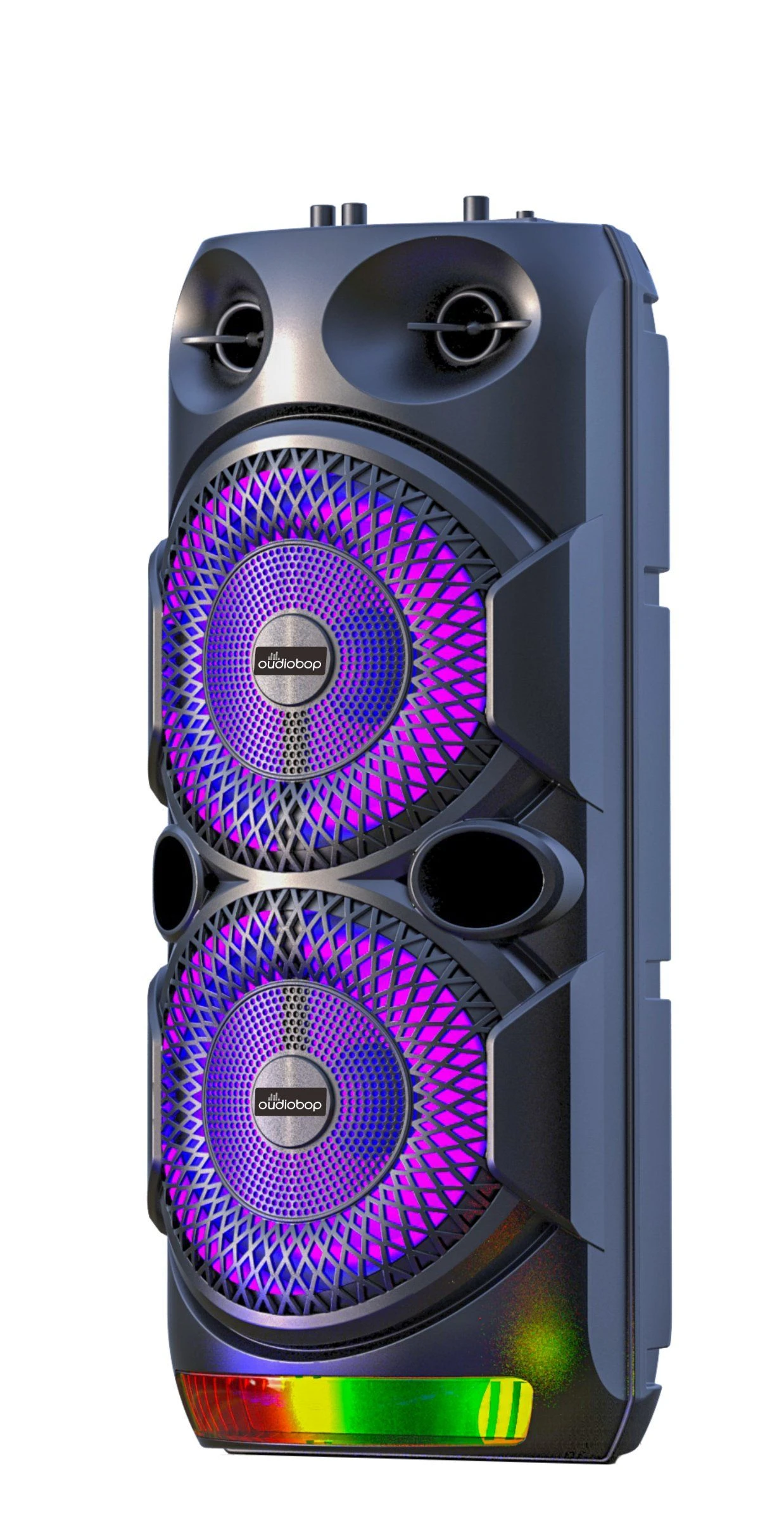 Oudiobop Bk-8805 20W Dual 8-Inch Portable Bluetooth Karaoke Speaker