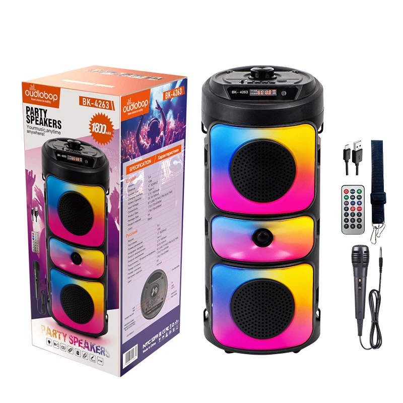Oudiobop Op-4263 10W Portable Bluetooth Karaoke Speaker