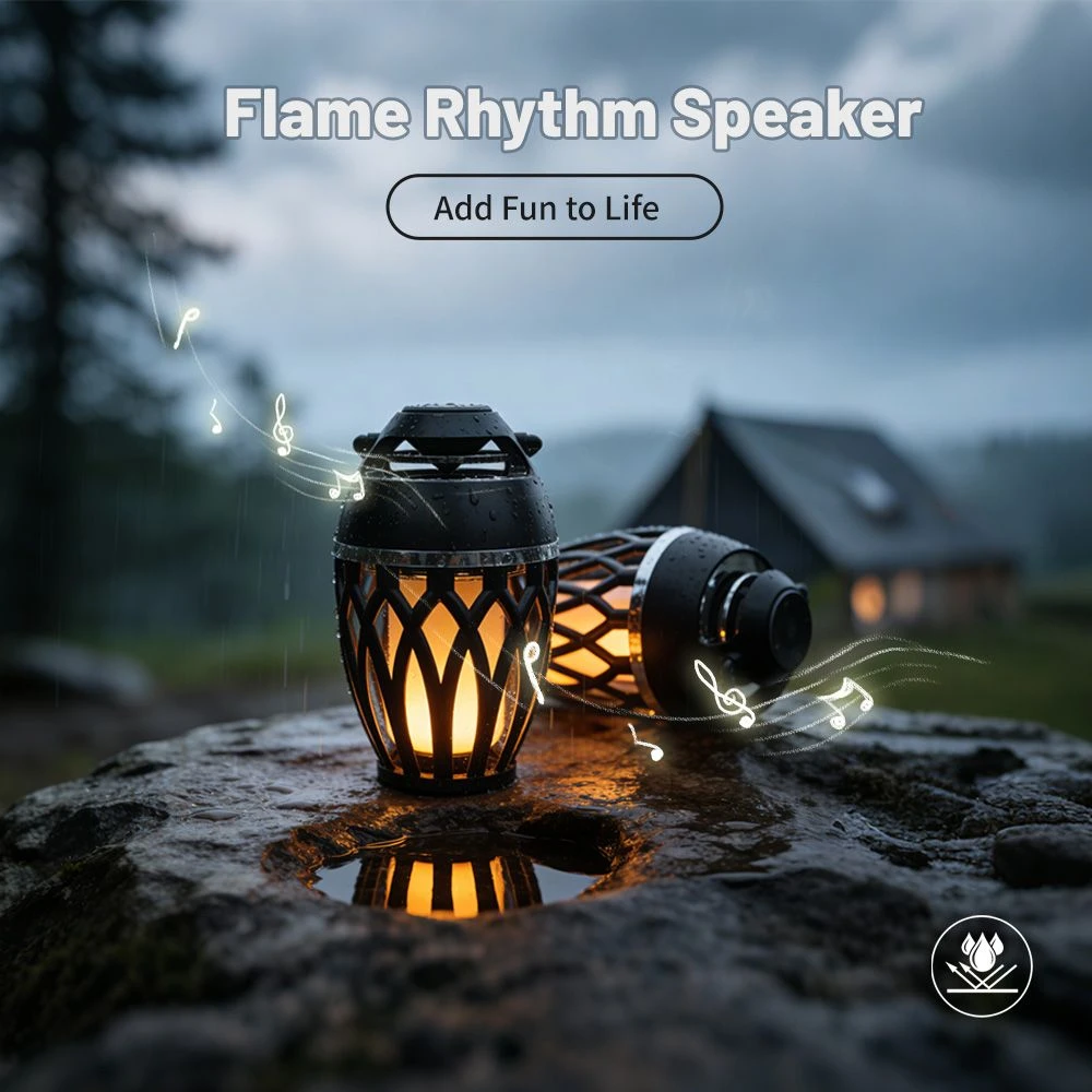 Outdoor Home Portable LED Simulation Flame Light Torch Light Bt Flame Light Speaker