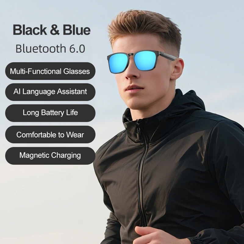 Outdoor Sports Fashion Sunglasses Wireless Bluetooth Wearable Headset Calls Hand-Free Smart Ai Translator Glasses
