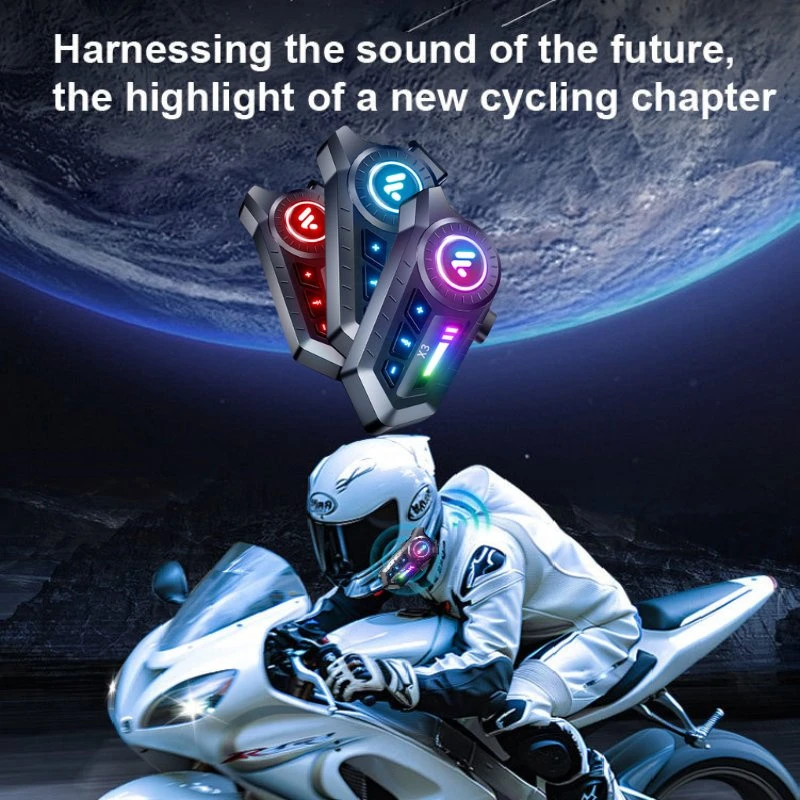 Outdoor Windproof Motorcycle Headset Large Battery Helmet Headset