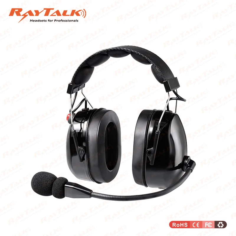 Over-The-Head Dual-Muff Headset Noise-Canceling Racing Radio Headset