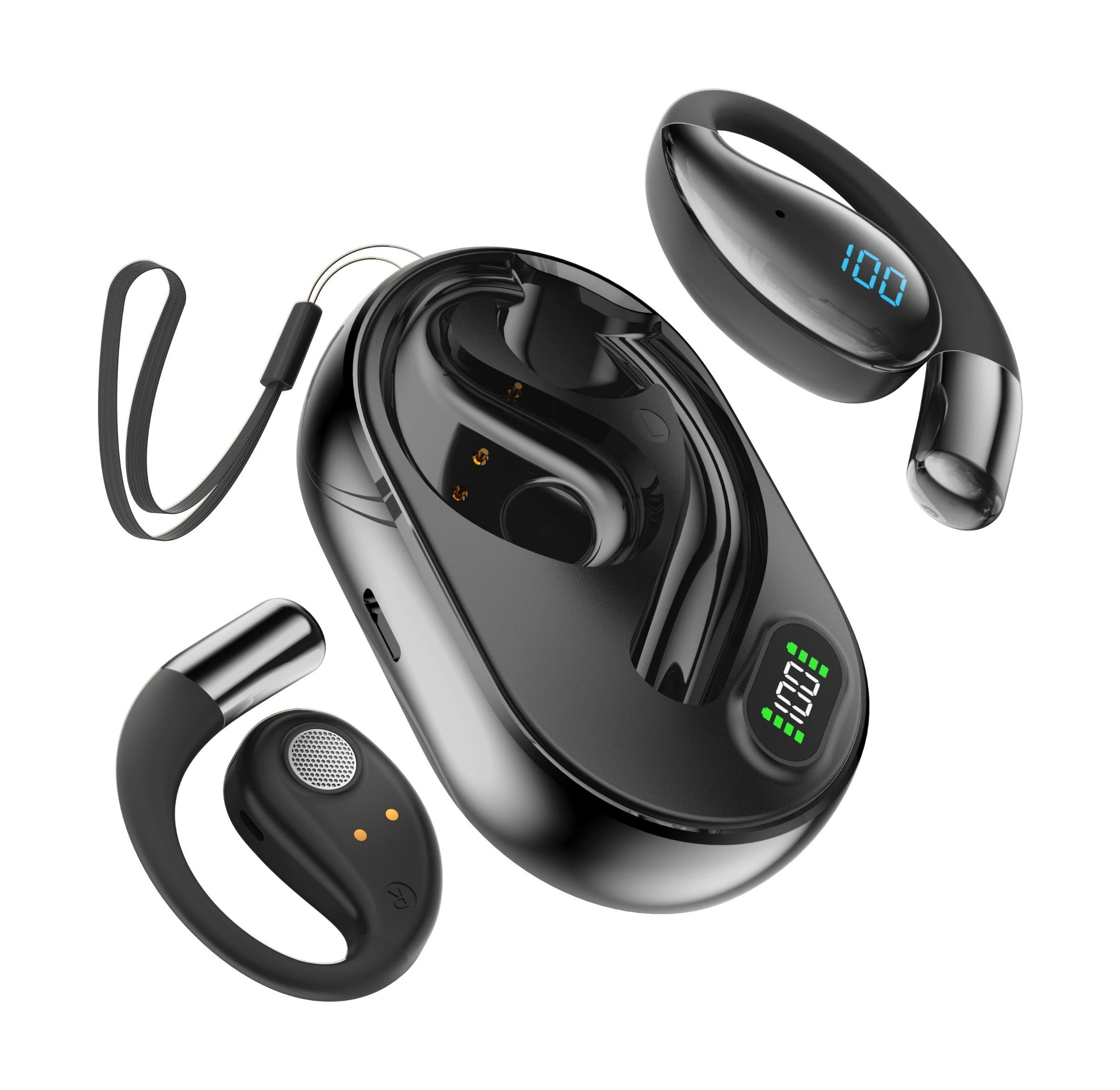 Ows-13 Open Ear Hook Bluetooth Earbuds Ipx4 Sports Digital Display Headphones