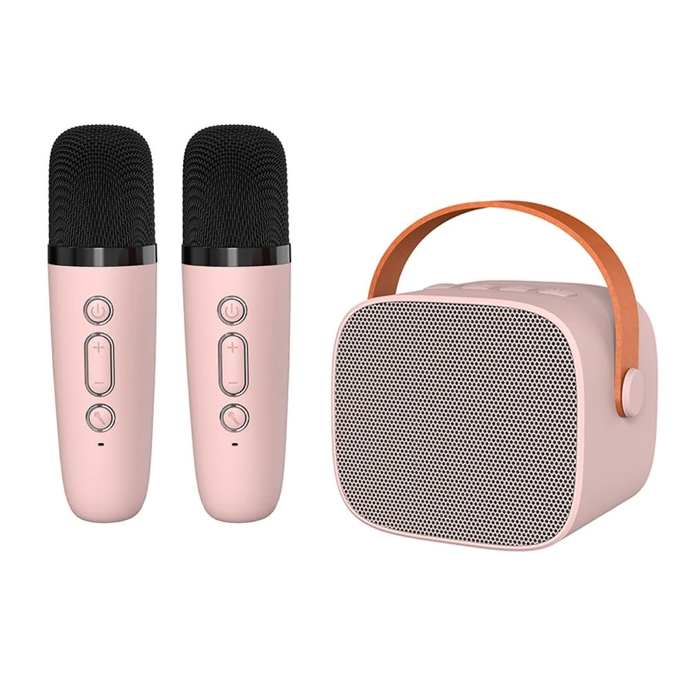 P2 Kids Karaoke Speaker – Bluetooth, Portable, 2 Mics, Pink