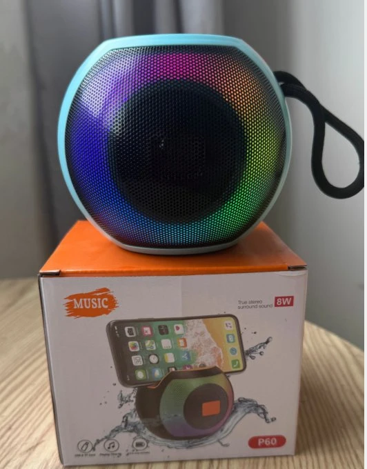 P60 RGB Wireless Bluetooth Speaker with Powerful Bass and LED Lights